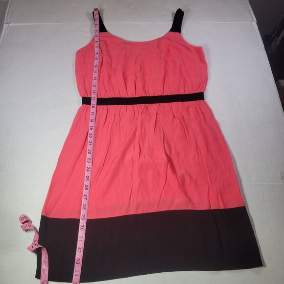 Ann Taylor Loft Coral & Black Sleeveless Dress Size 6 Polyester Blend - Picture 4 of 7